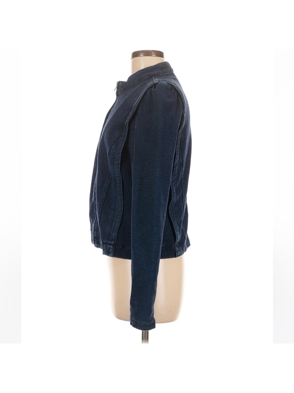 Pilcro by Anthropologie Anita Indigo Denim Crop Zip Up Jacket - Picture 5 of 6